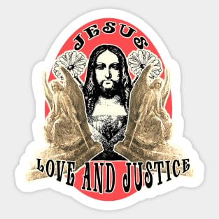 Jesus is love but also justice - Judge of all our actions Sticker